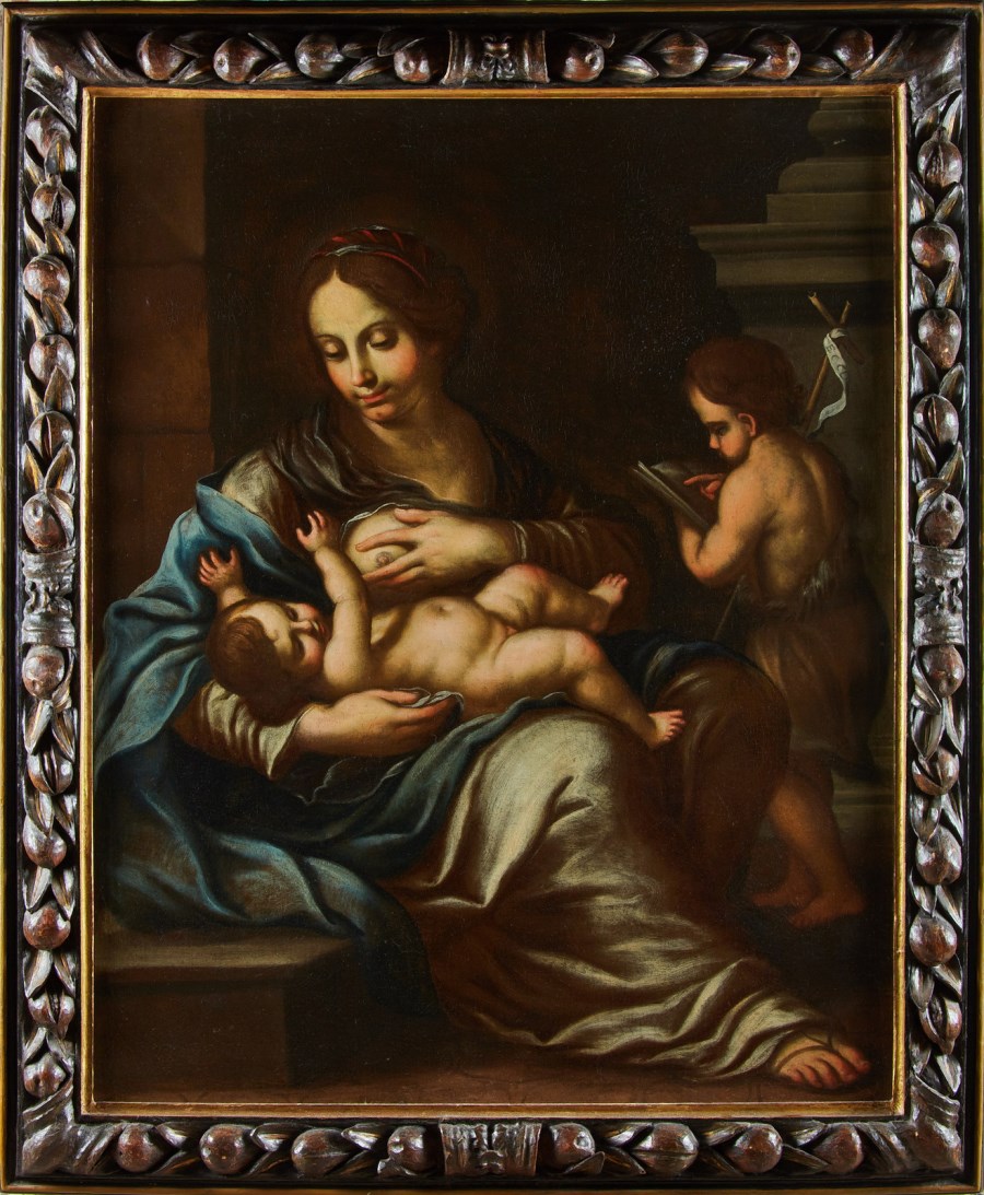 Madonna con Bambino. ( Artista Romano Del XVII Secolo)