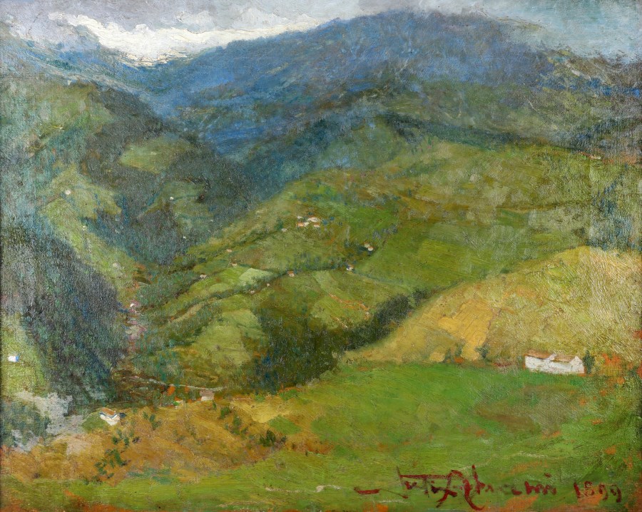 Mountain landscape with houses. (Felice Abrami)