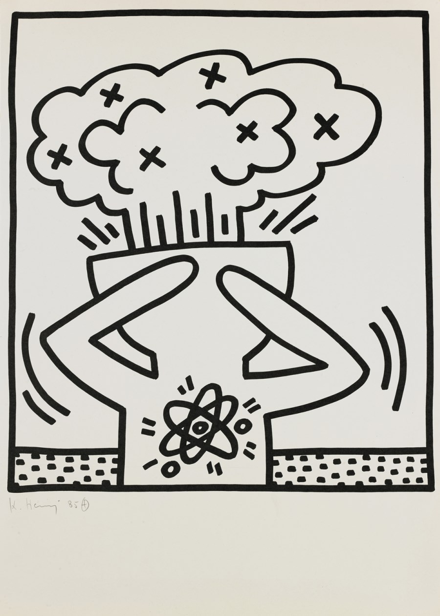 Exploding head. (Keith  Haring)