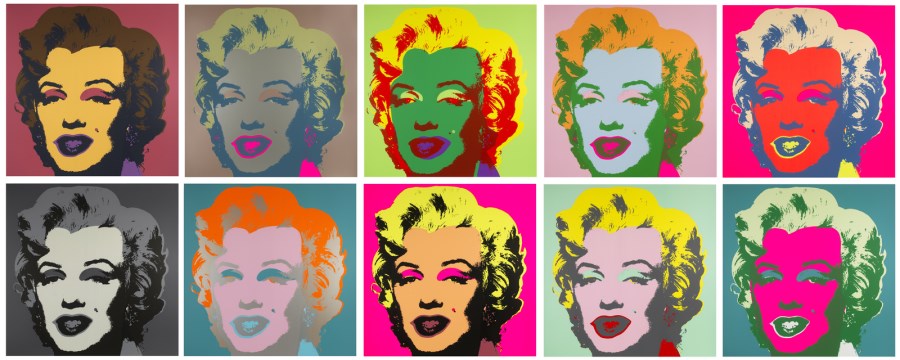 Lotto composto da 10 fogli. Marilyn.  (Andy Warhol)