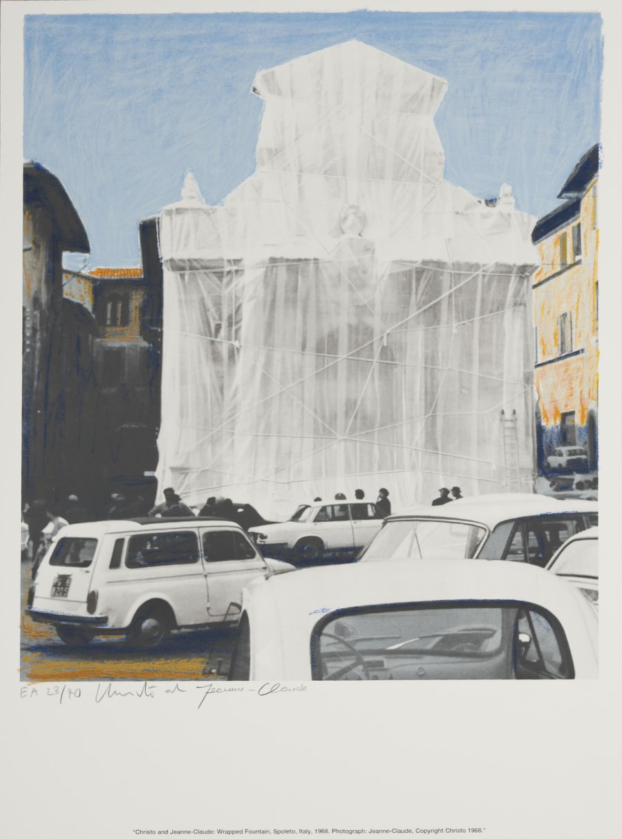 Wrapped Fountain, Spoleto, Italy, 1968. (Christo' (n. 1935) & Jeanne-claude (1935 - 2009) )