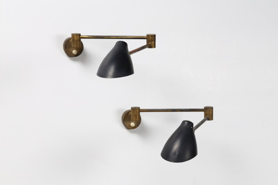 Coppia di lampade da parete, produzione Arredoluce anni '50. (2