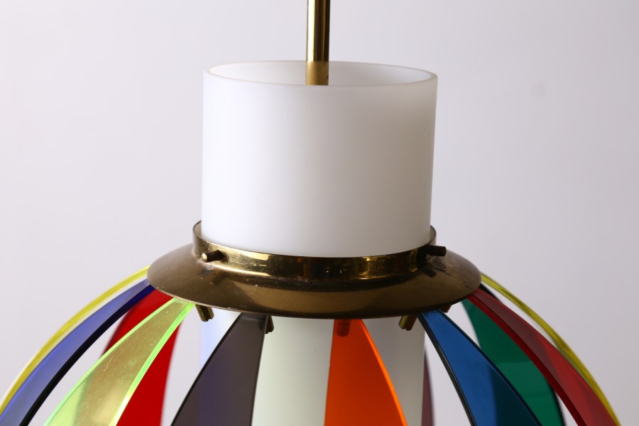 Lampada a sospensione modello 12522 Arcobaleno, produzione Arredoluce,1956.