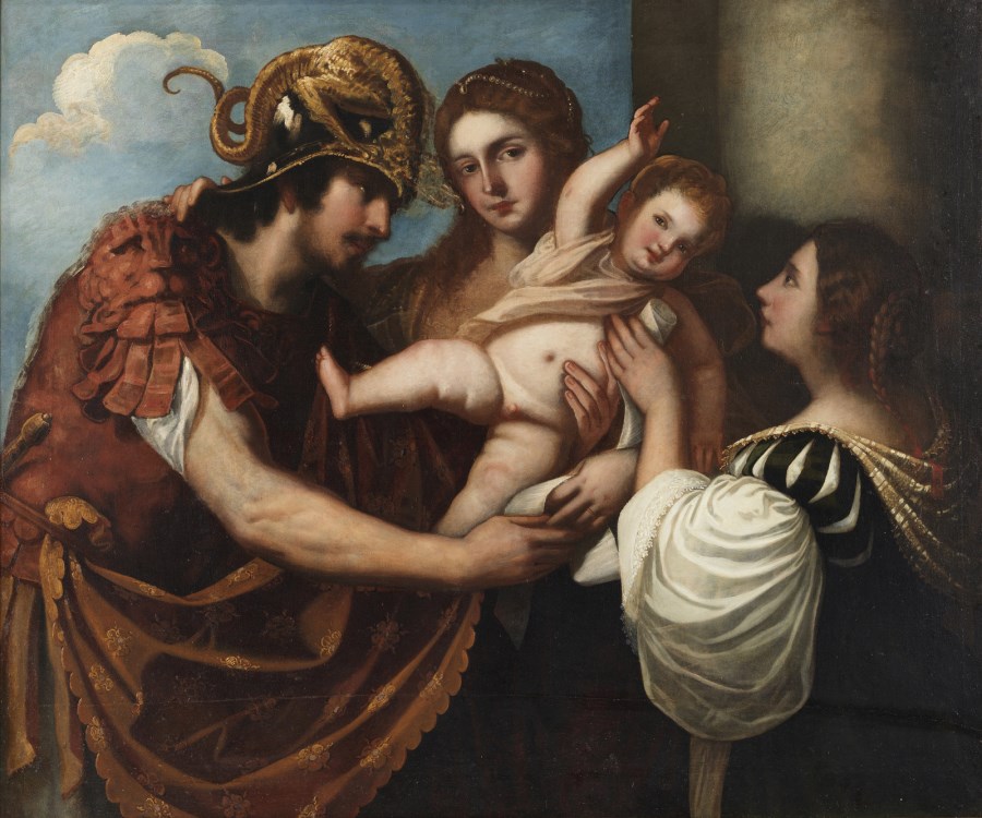 Il commiato di Ettore dalla moglie e dal figlioletto Astianatte. (Alessandro, Detto Il Padovanino Varotari)