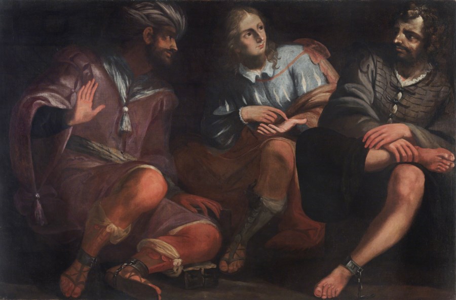 Gesù tra Caifa e Barabba.  ( Artista Del XVII Secolo)