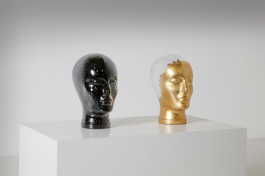 attributed. Pair of 1970s heads. (Piero Fornasetti)