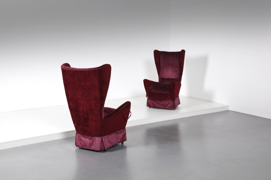 in the style of. Pair of armchairs. (Gio Ponti)