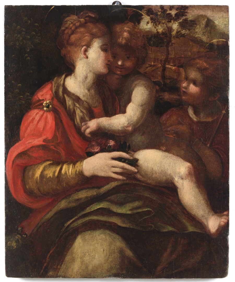 Madonna con bambino e San Giovannino. (Artista Italiano Del XVI Secolo )