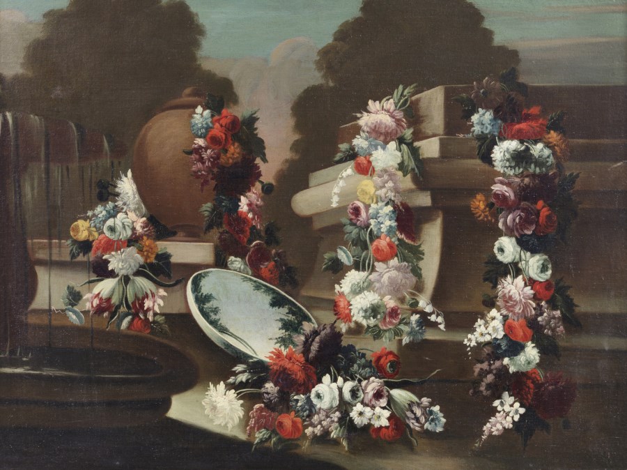 Still life with a garland of flowers. (Gaspare Lopez)