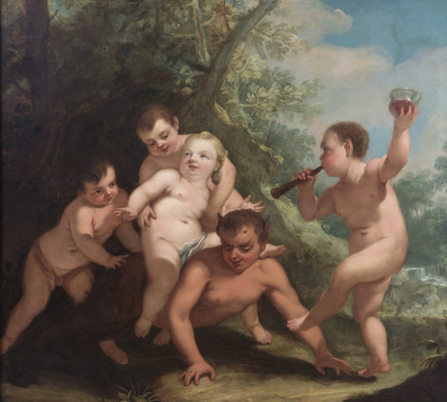 Attributed to. Bacchanal with faun and putti. (Jacopo Amigoni)