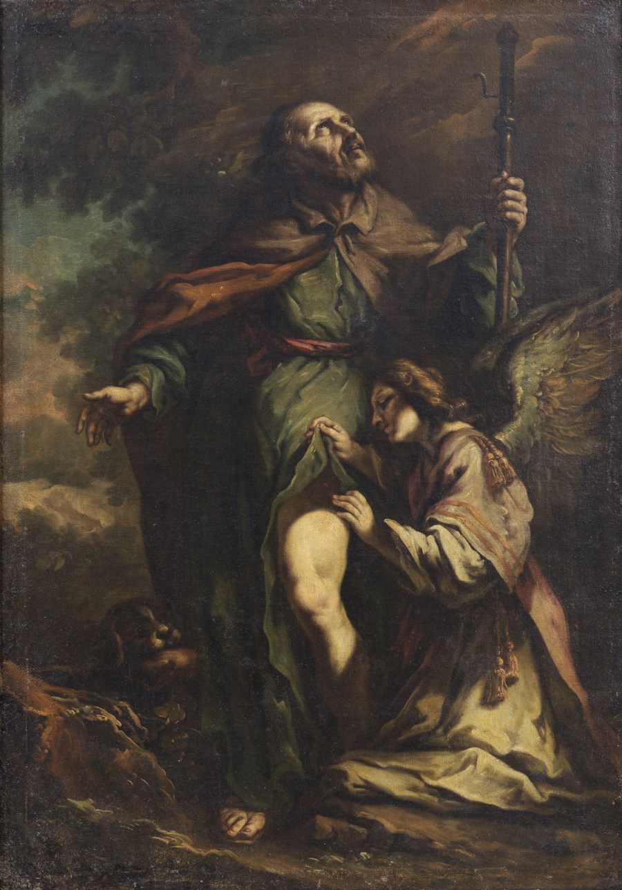 Saint Rocco. ( Artista Lombardo Del XVIII Secolo)