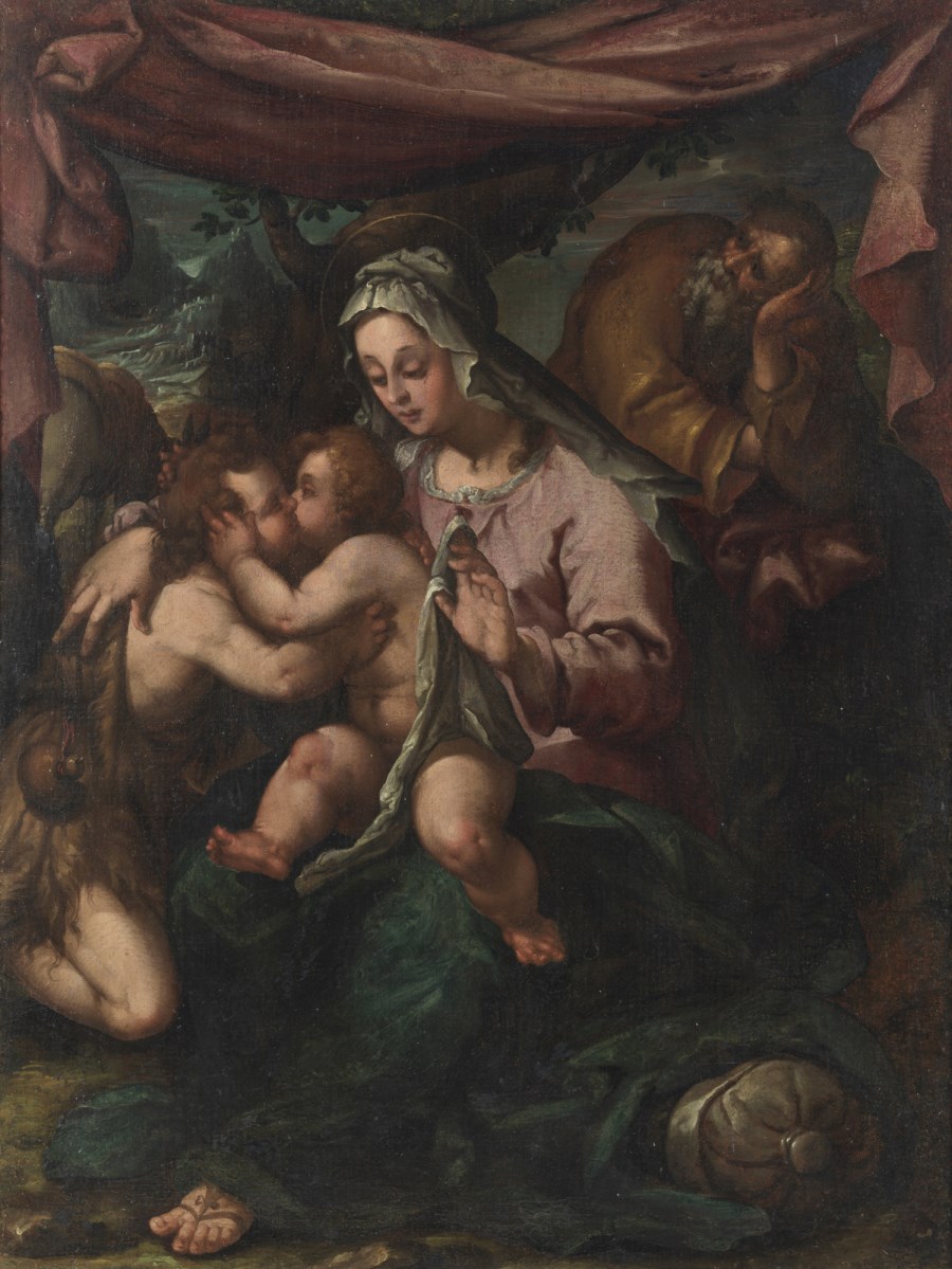 Madonna con Bambino, San Giovanni e San Giuseppe. ( Artista Del XVI Secolo)