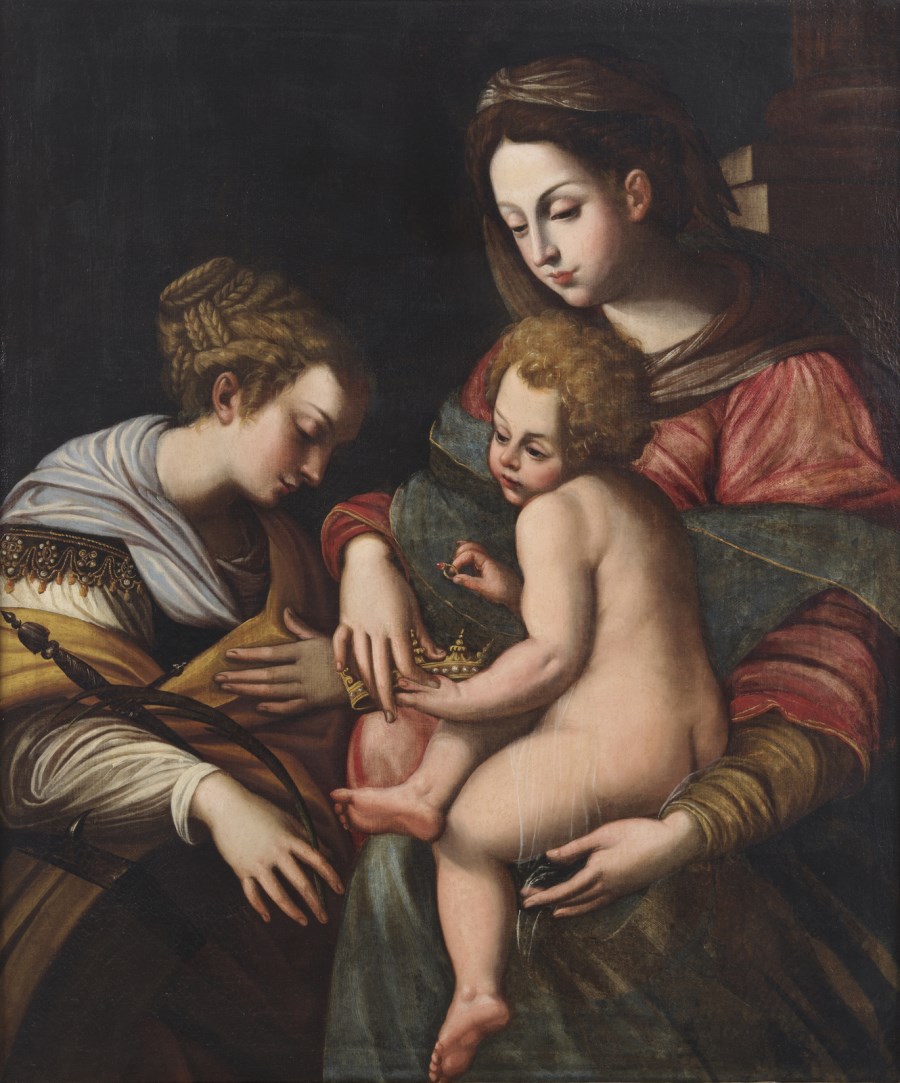 Madonna con bambino e Santa Caterina d'Alessandria. (Giovanni Bernardino Azzolino)