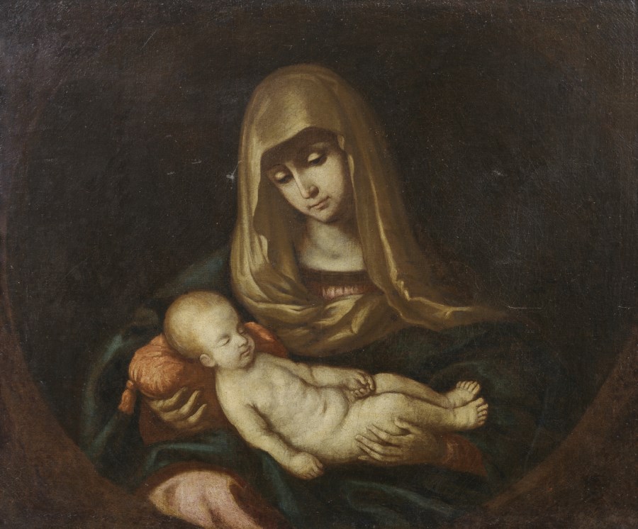 Madonna con bambino. ( Artista Del XVII Secolo)