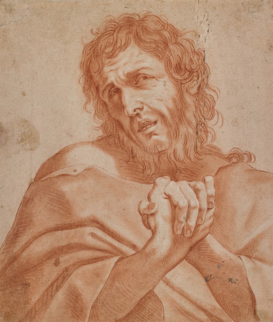 Figura di uomo con barba. ( Scuola Romana Del XVII Secolo)