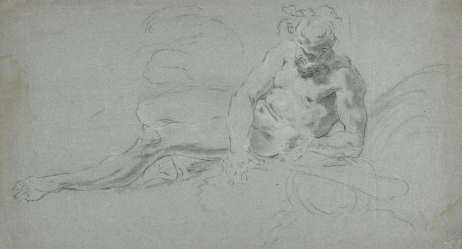 Studio di nudo maschile. ( Artista Del XVIII Secolo)