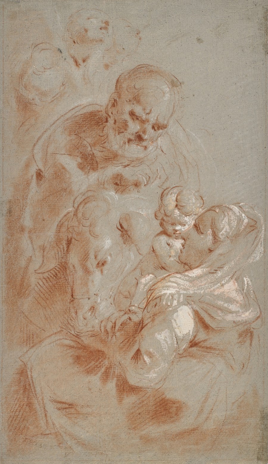 Madonna con Bambino e San Giuseppe. ( Scuola Romana Del XVII Secolo)