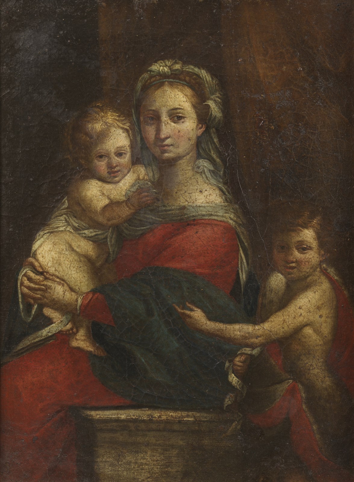 Madonna with Child and Saint John. ( Artista Del XVII Secolo)
