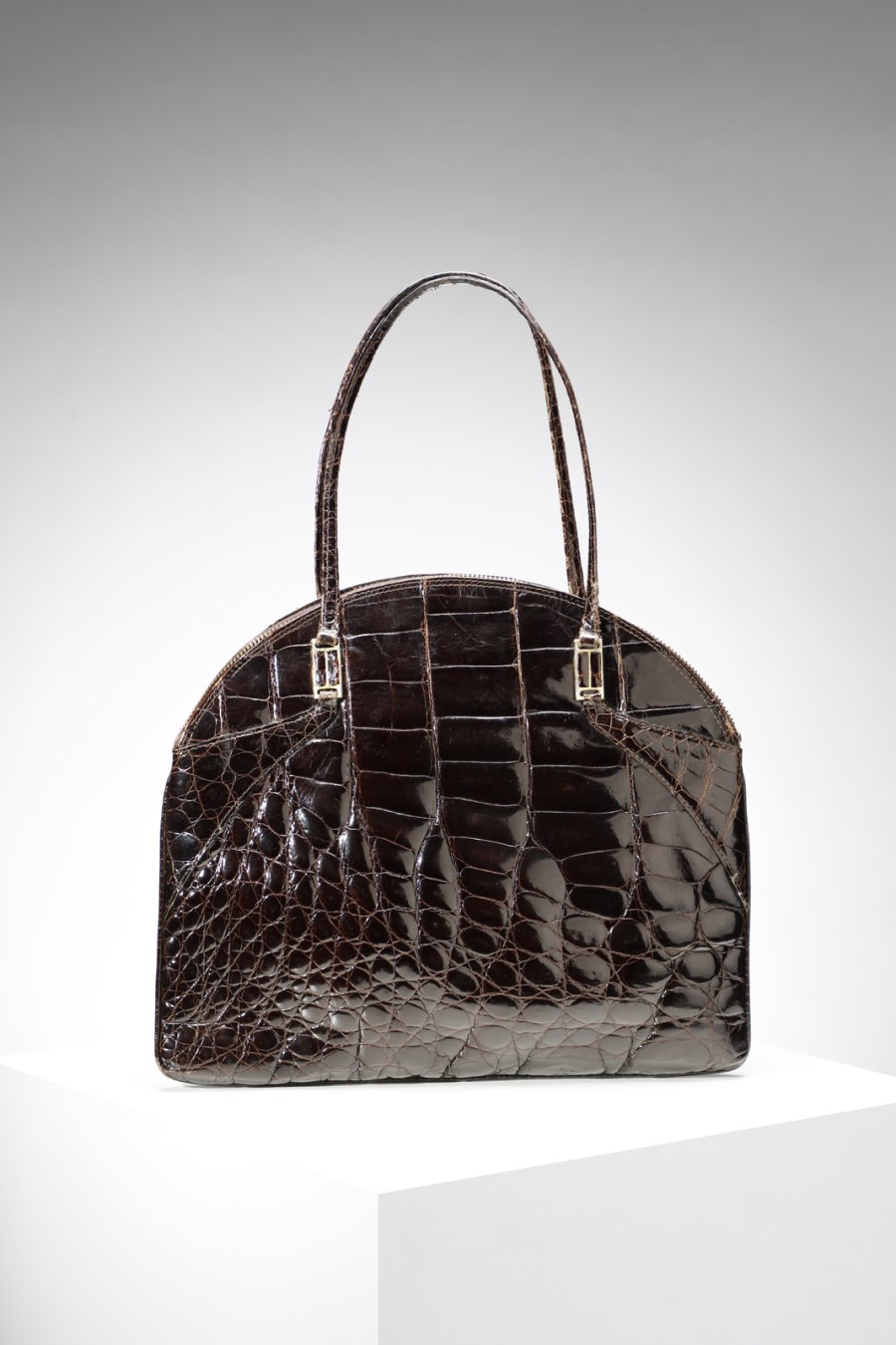 Vintage Mulberry croc embossed brown leather tote bag in bolide