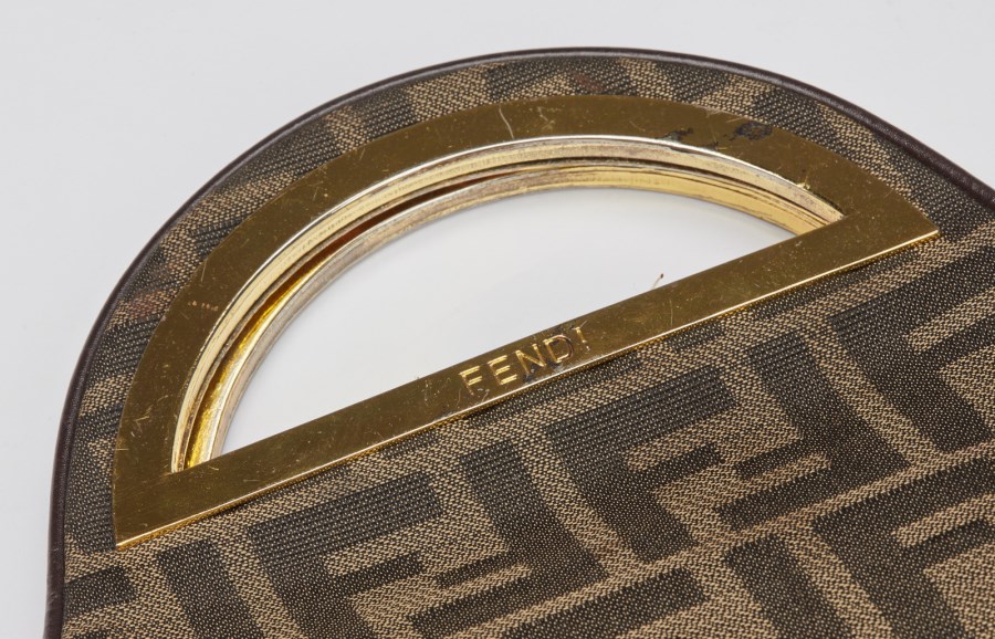 Zucca canvas monogram bag, curling in the inferior corners, golden