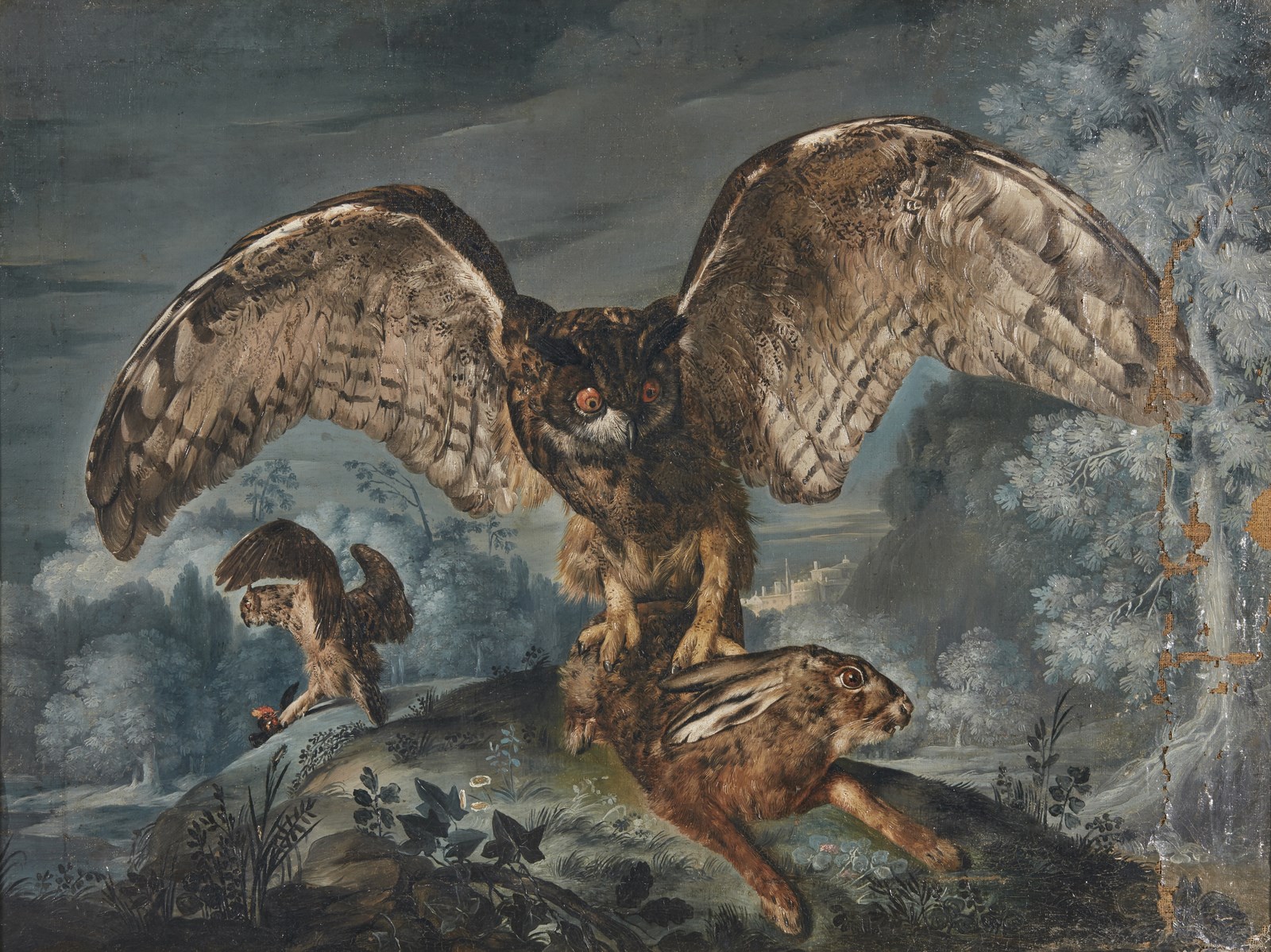 Owls hunting ( Artista Nordeuropeo Del XVII Secolo)