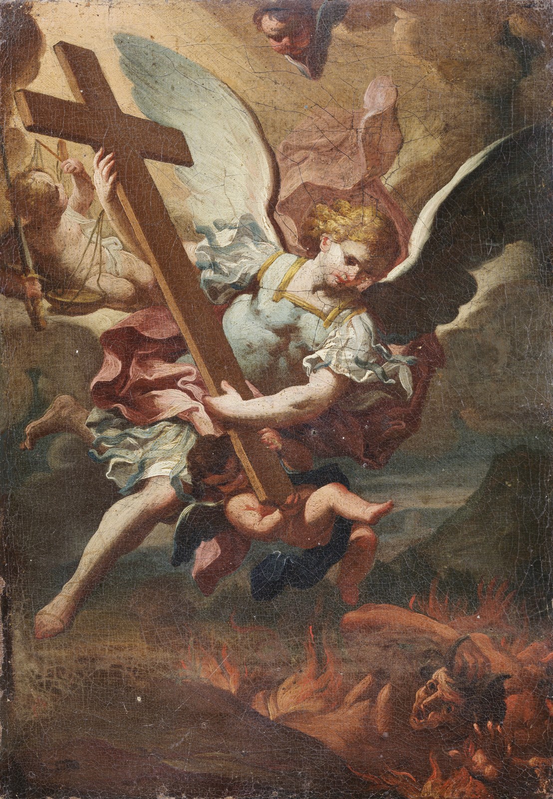 San Michele Arcangelo sconfigge Satana ( Artista Toscano Del XVII Secolo)