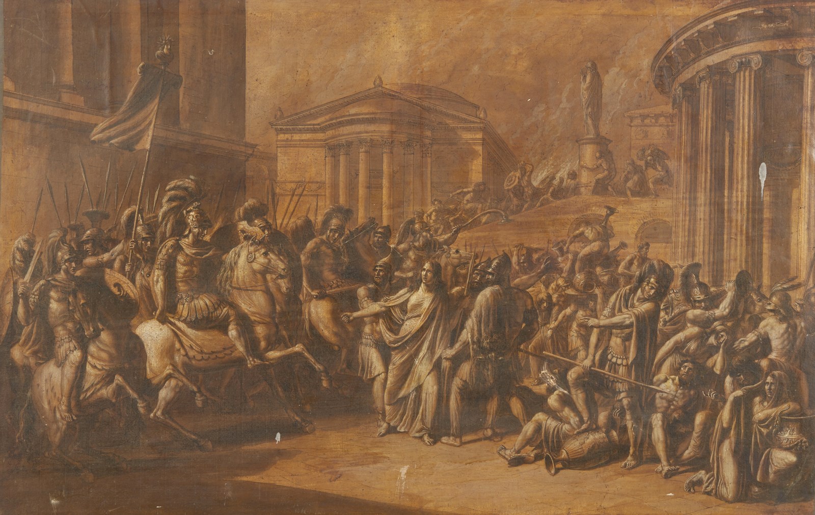 Attributed to. Timothy the Theban matron in the capture of Thebes (Giuseppe Sabatelli)
