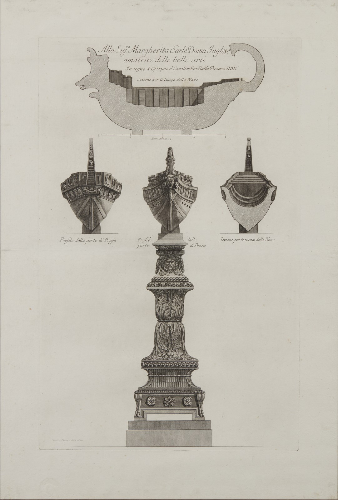 Profilo di nave antica in marmo (Giovanni Battista Piranesi)