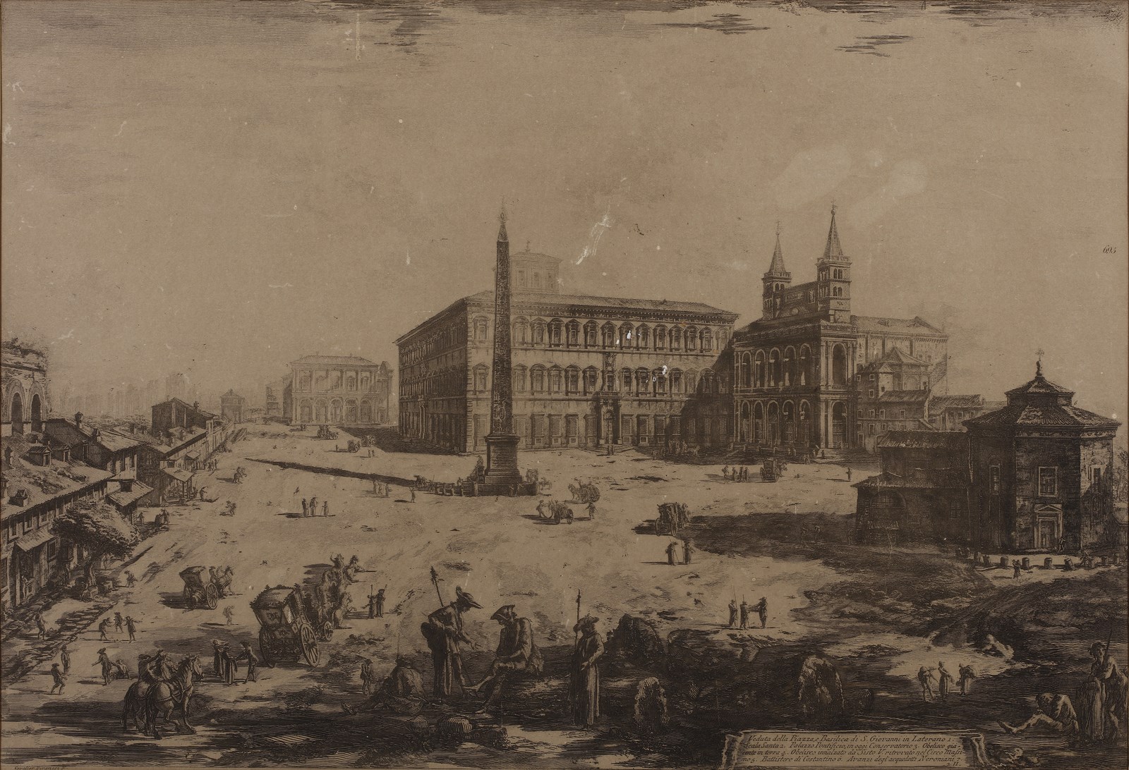 Veduta della piazza della Basilica di S. Giovanni in Laterano (Giovanni Battista Piranesi)