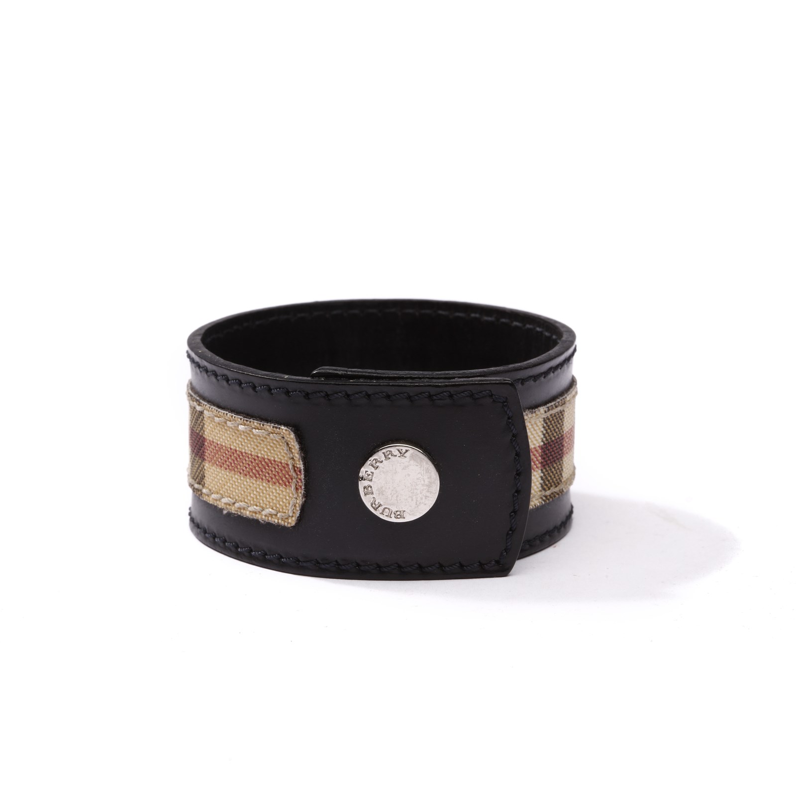 Burberry Gold-plated Logo Leather Bracelet | REVERSIBLE
