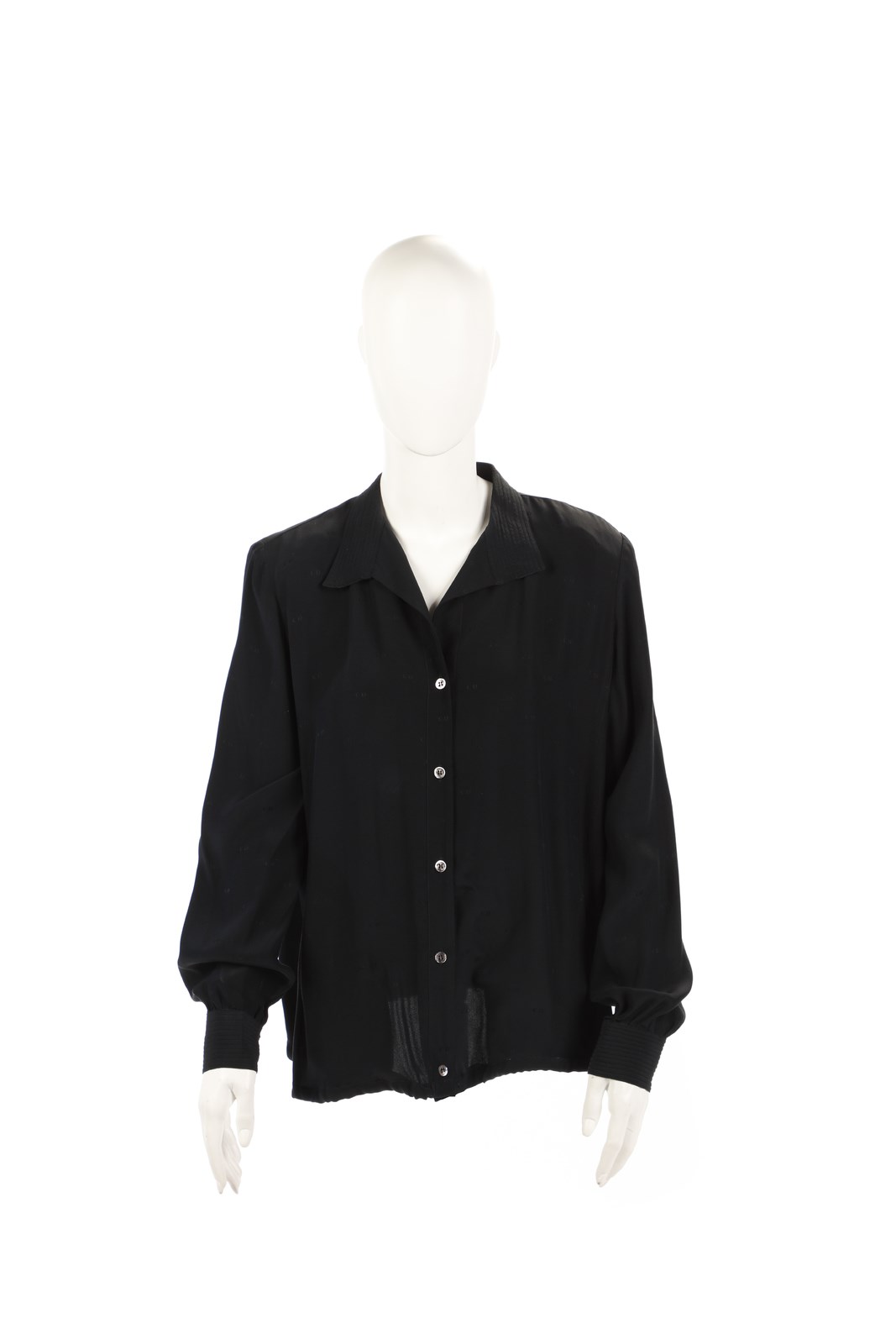 Camicia in georgette di seta nera. (Christian Dior)