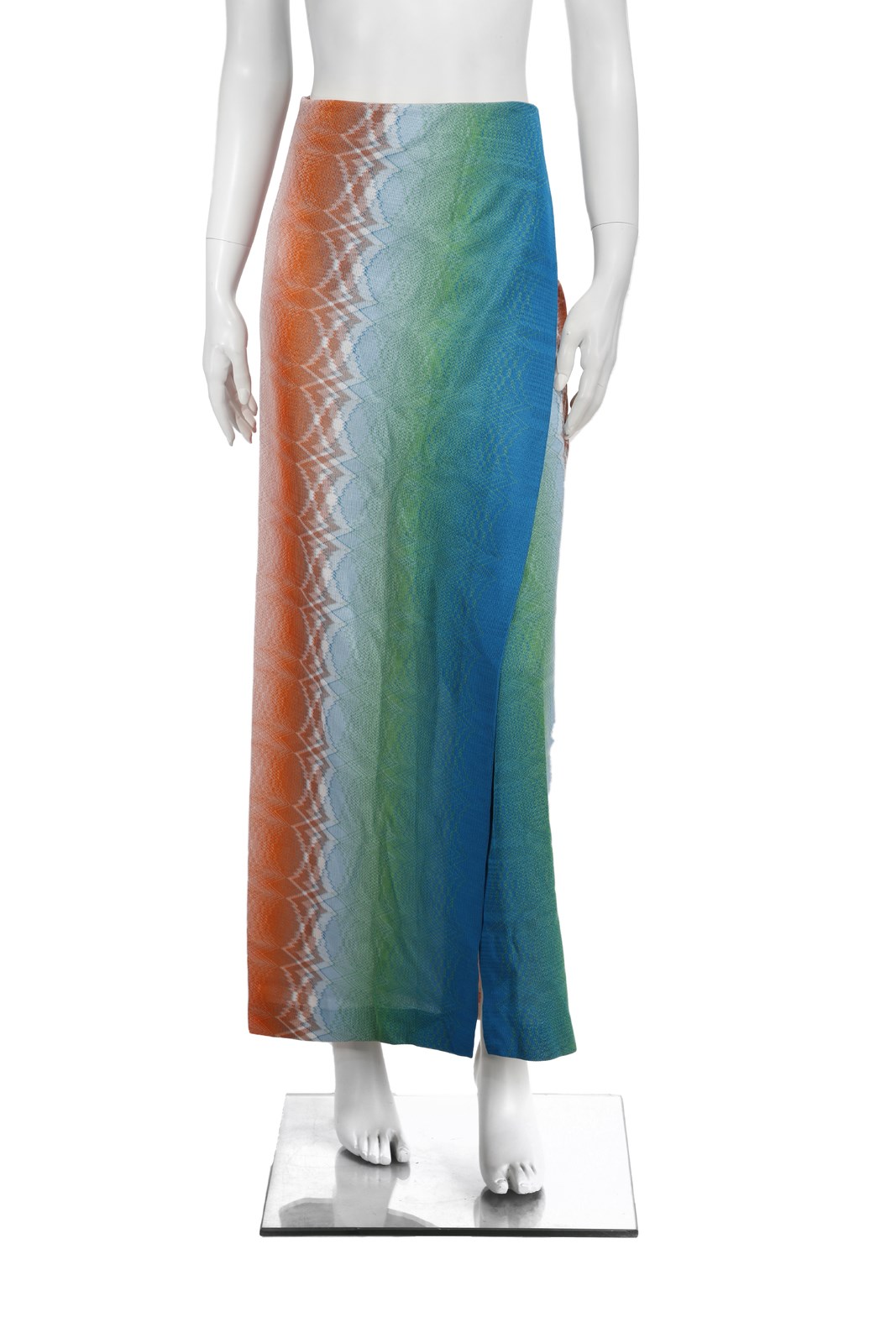 Colored knitted wrap skirt.  (Missoni )