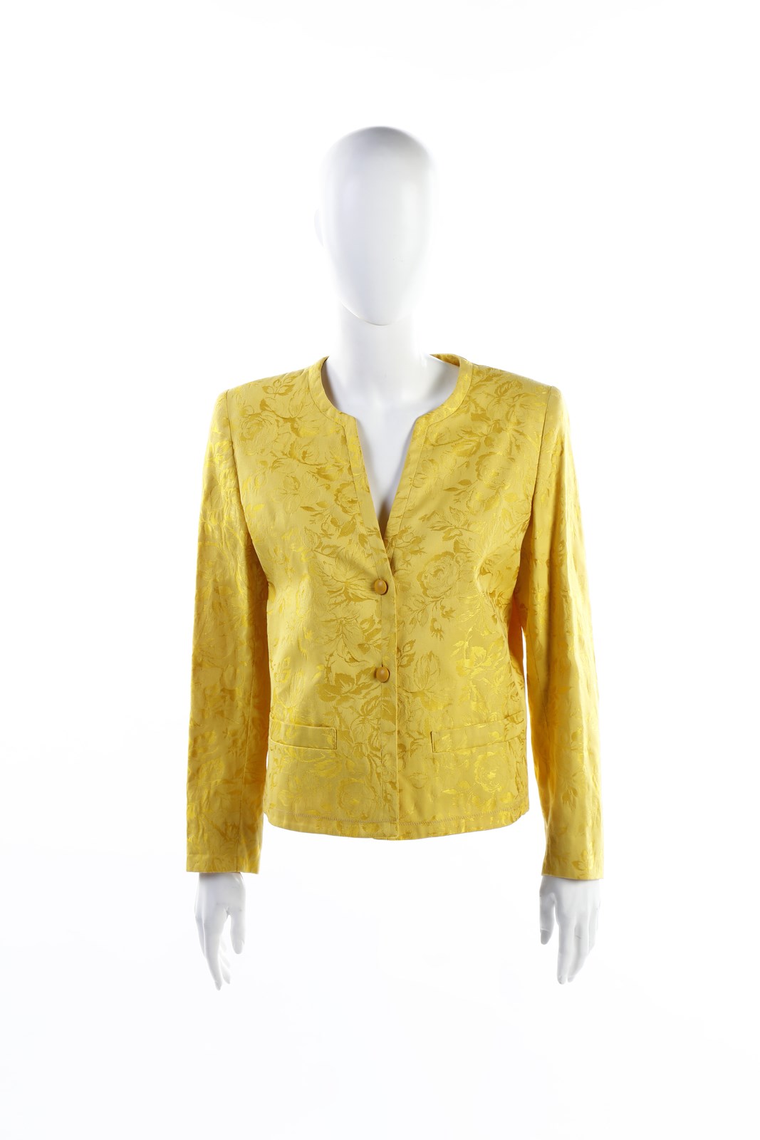 Yellow textured damask cotton jacket. (Christian Dior)