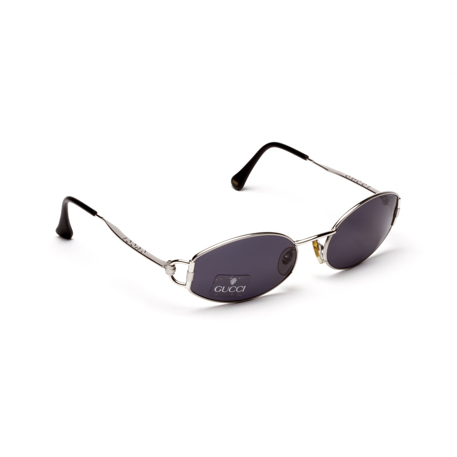 Sunglasses in silver metal.  (Gucci )