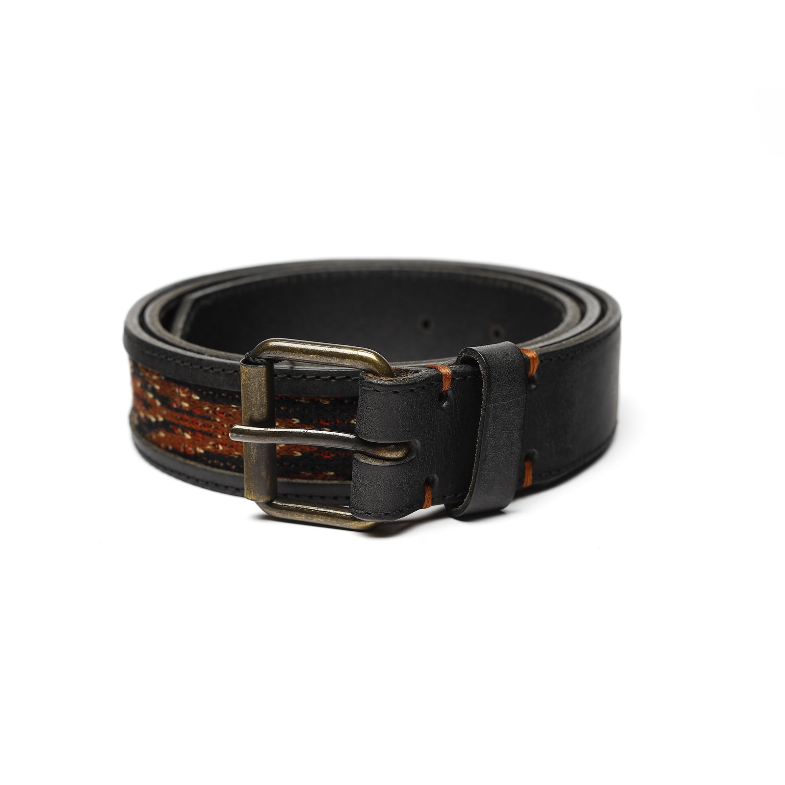 Men's belt in fabric and leather. (Missoni )