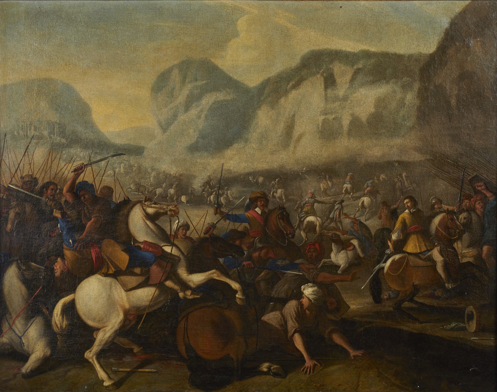 Battaglia fra turchi e cristiani ( Artista Napoletano Del XVII Secolo)