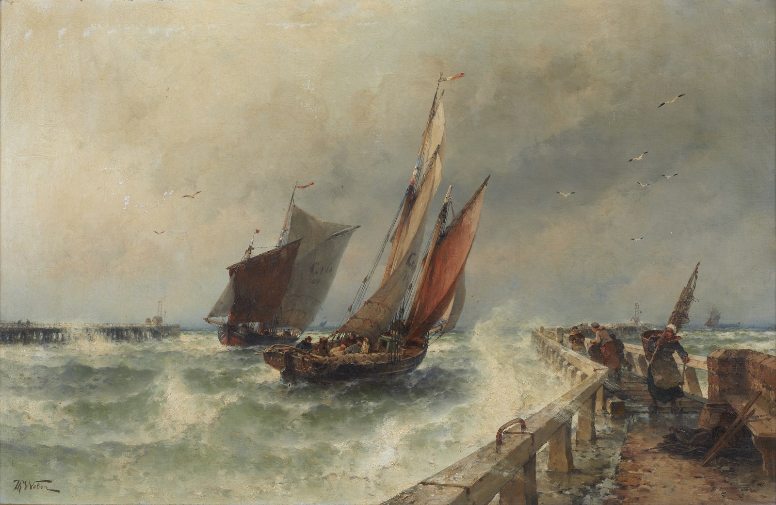 Marina in tempesta (Theodore Alexander Weber)