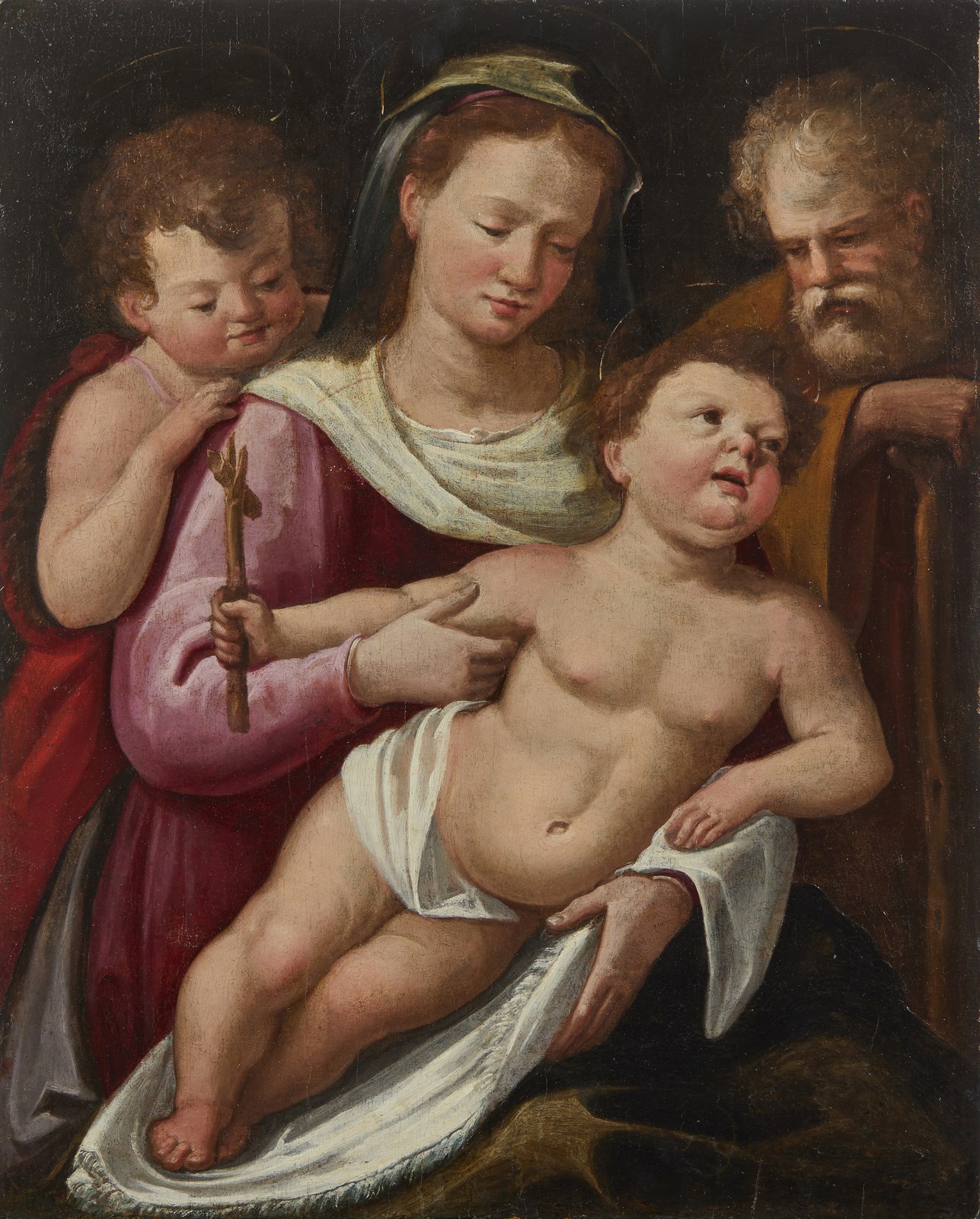 Holy Family with Saint John ( Artista Centroitaliano Del XVI Secolo)