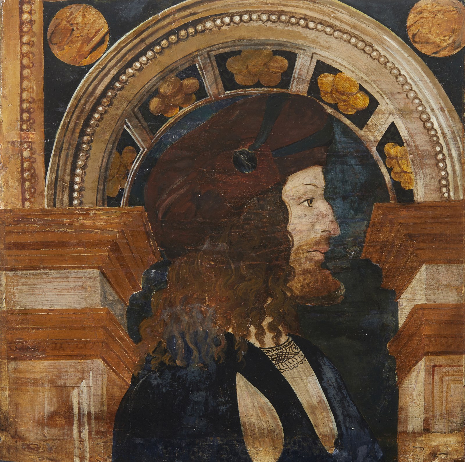 Male portrait with headgear ( Scuola Lombarda Del Xv - XVI Secolo)