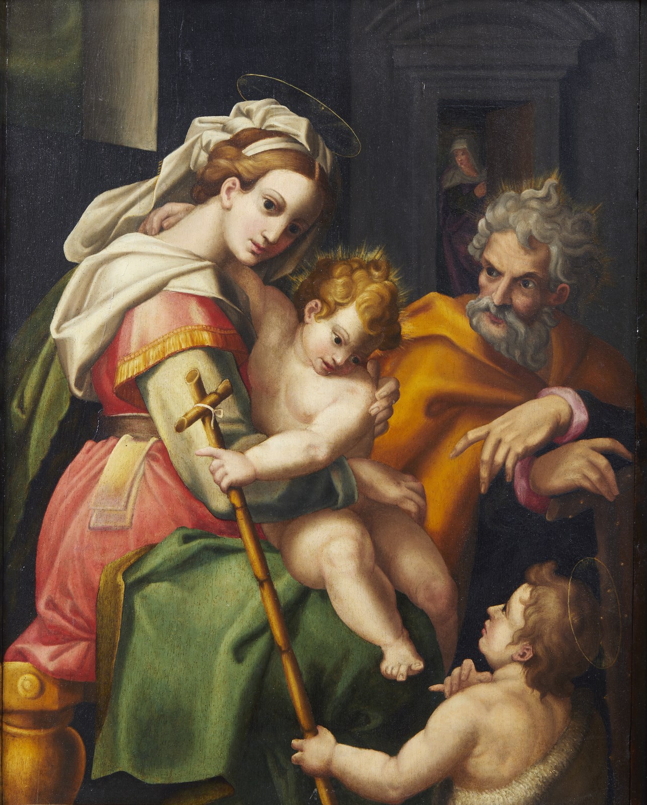 Sacra Famiglia e San Giovannino ( Artista Bolognese Del XVI Secolo)