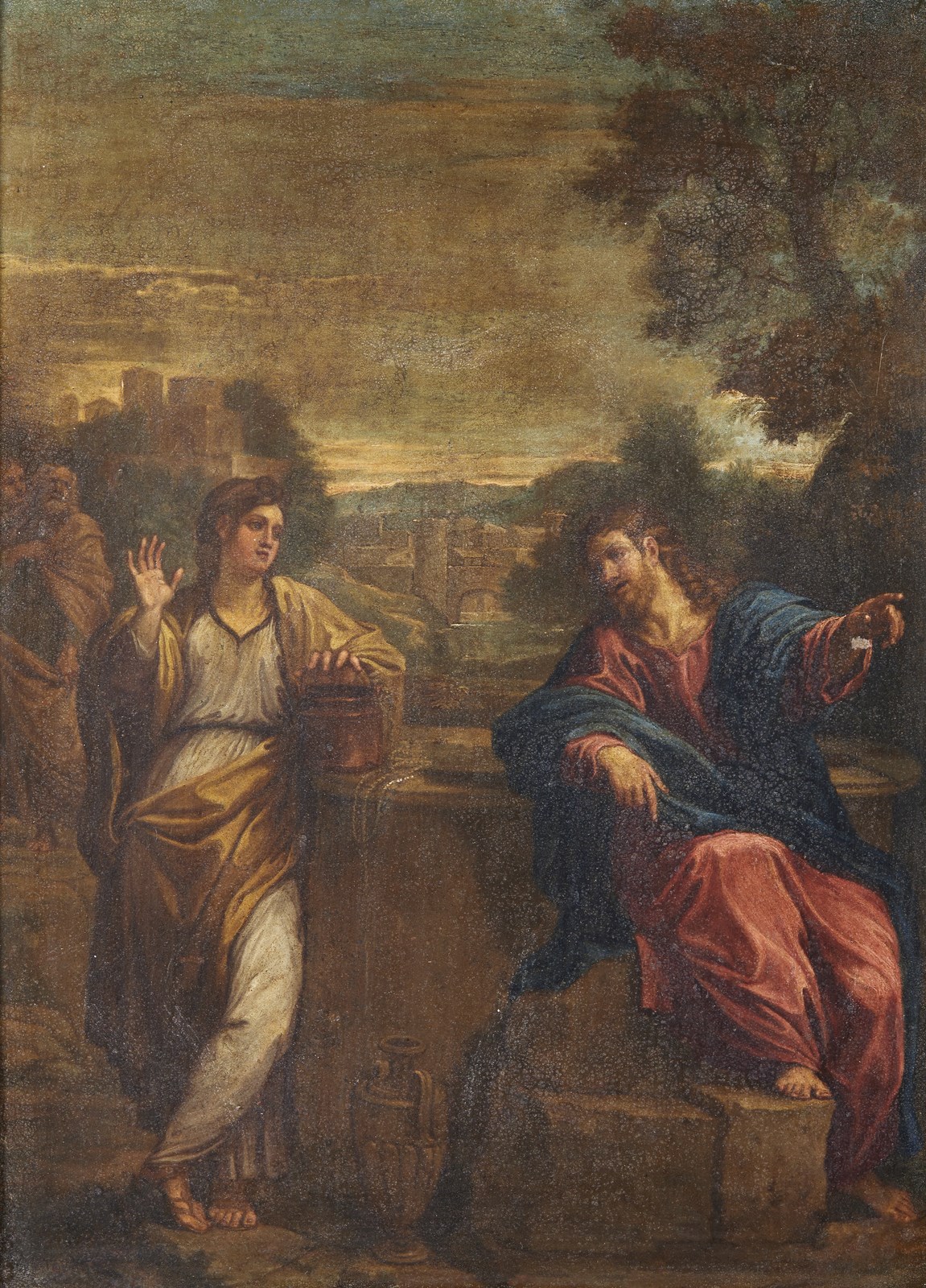 Cristo e la Samaritana al pozzo ( Artista Italiano Del XVII Secolo)