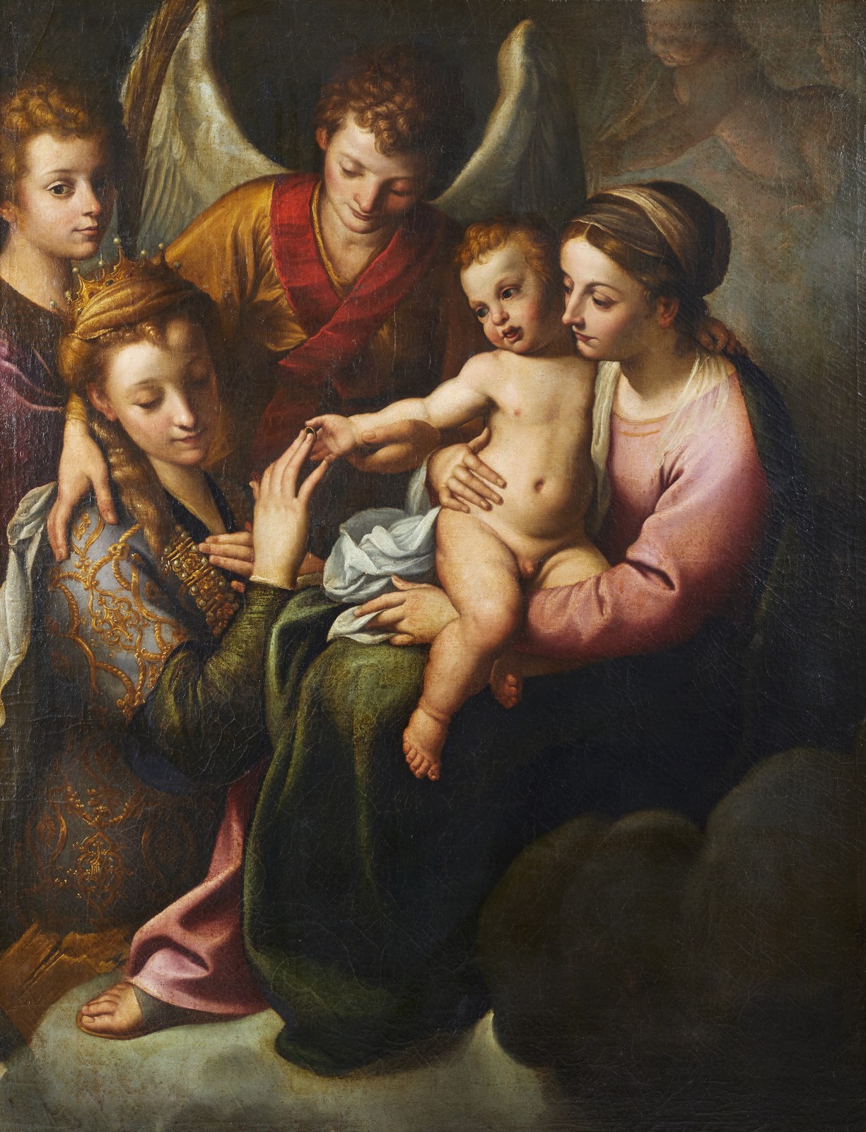 Sposalizio mistico di Santa Caterina d'Alessandria ( Artista Emiliano Del XVII Secolo)