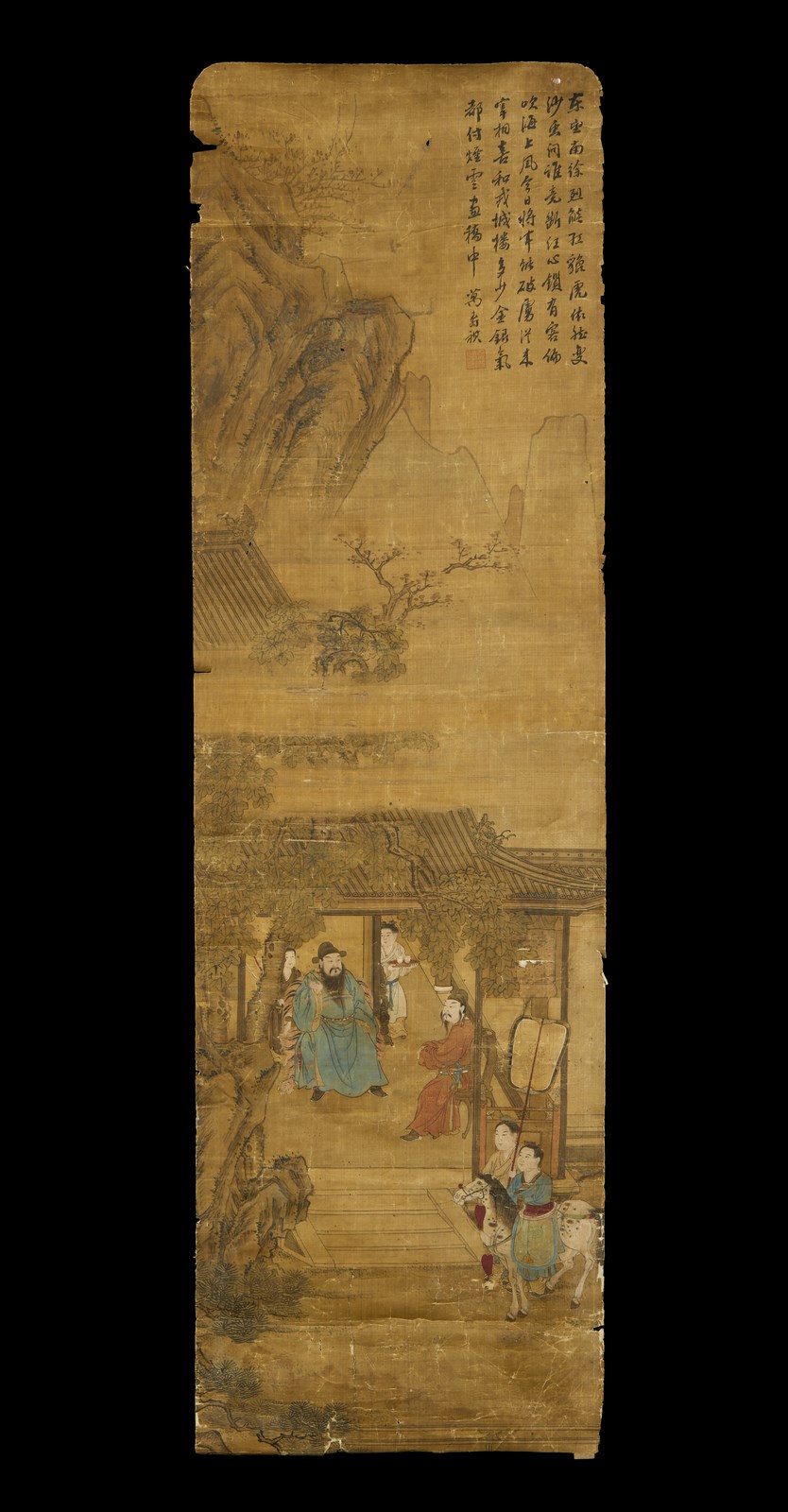 Dipinto su seta con personaggi e pagode
Cina, dinastia Qing, XVIII secolo  (Arte Cinese )