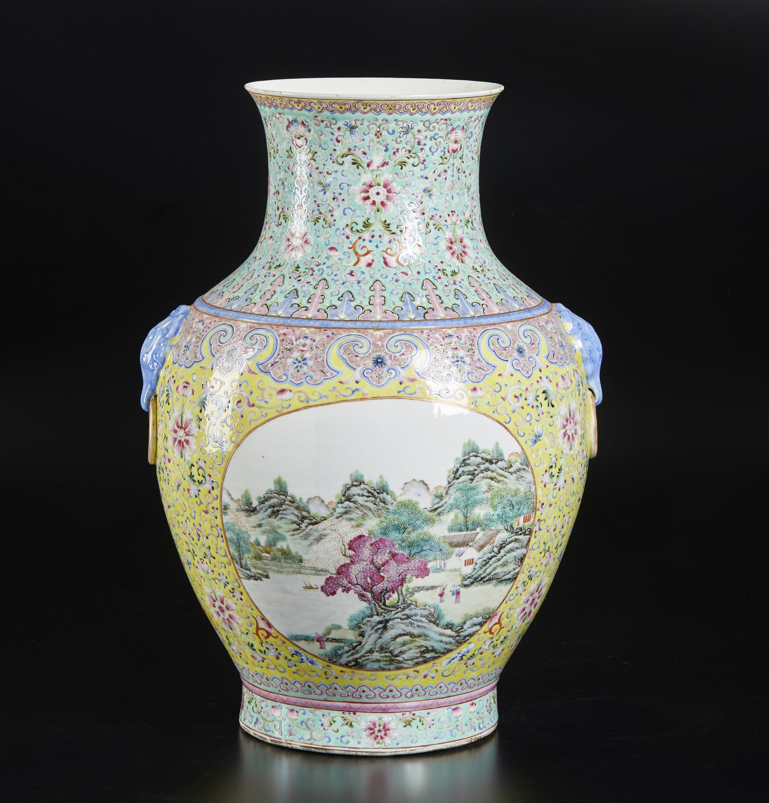 Vaso monumentale in porcellana famiglia rosa 
Cina, dinastia Qing, XIX secolo   (Arte Cinese )