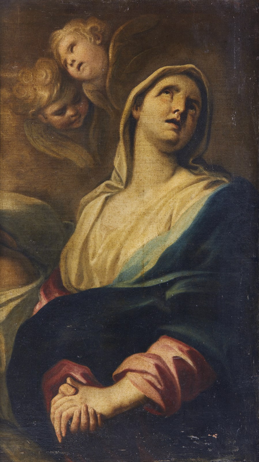 Madonna con angeli ( Artista Italiano Del XVII-XVIII Secolo)
