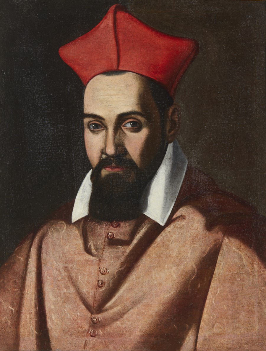 Ritratto del Cardinale Maffeo Barberini, futuro papa Urbano VIII ( Artista Romano Degli Inizi Del XVII Secolo)