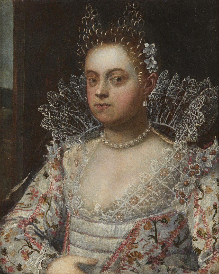 Ritratto di nobildonna (forse Bianca Cappello Granduchessa di Toscana?) ( Artista Toscano Del XVI Secolo)