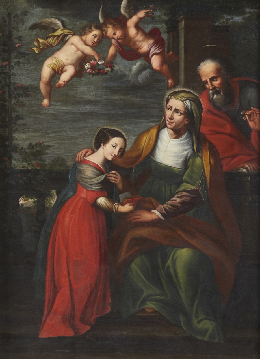 Educazione della Vergine ( Artista Italiano Del XVII Secolo)