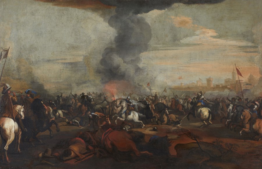 Scena di battaglia ( Artista Napoletano Del XVII Secolo)