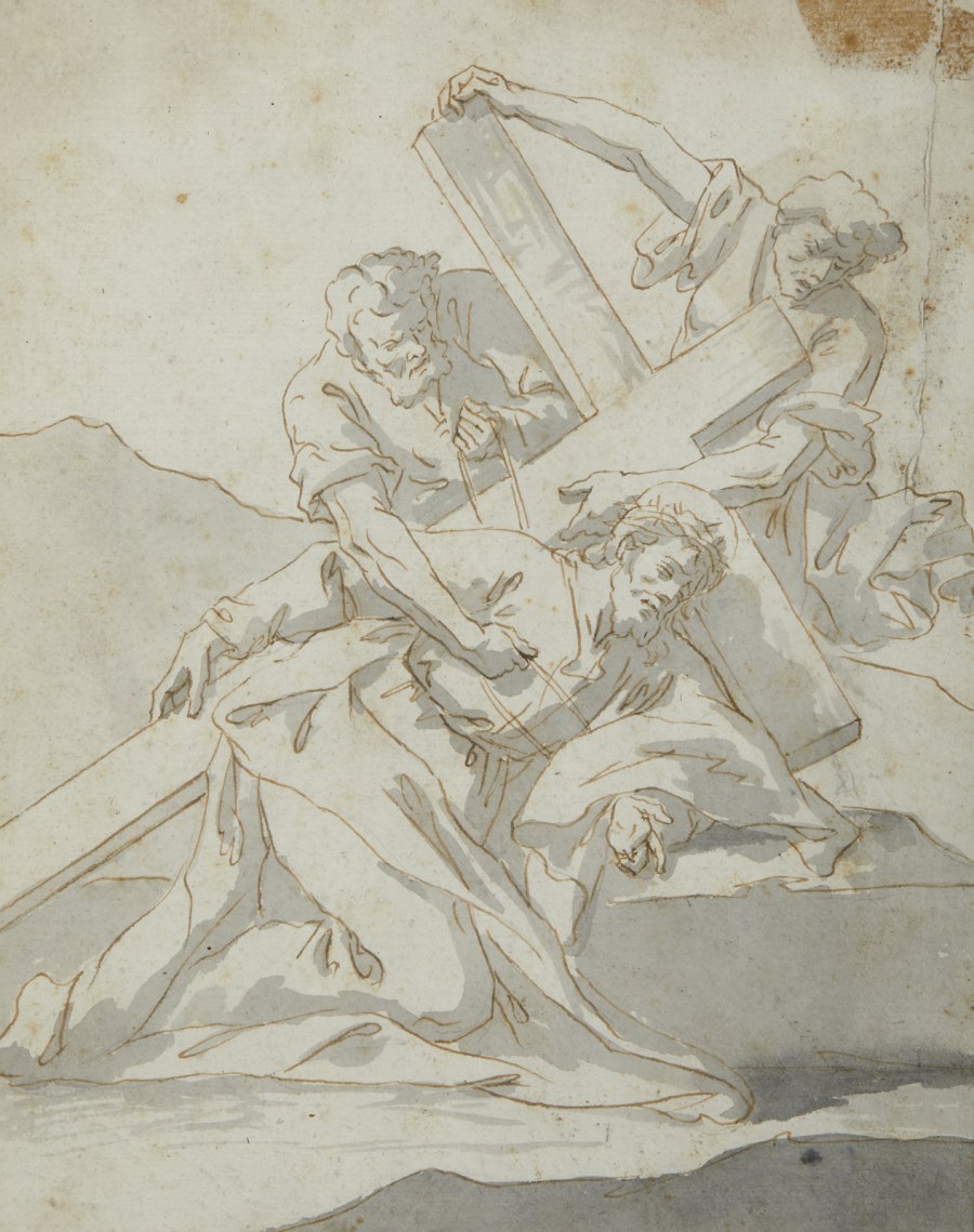 Gesù cade sotto il peso della croce ( Artista Del XVIII Secolo)